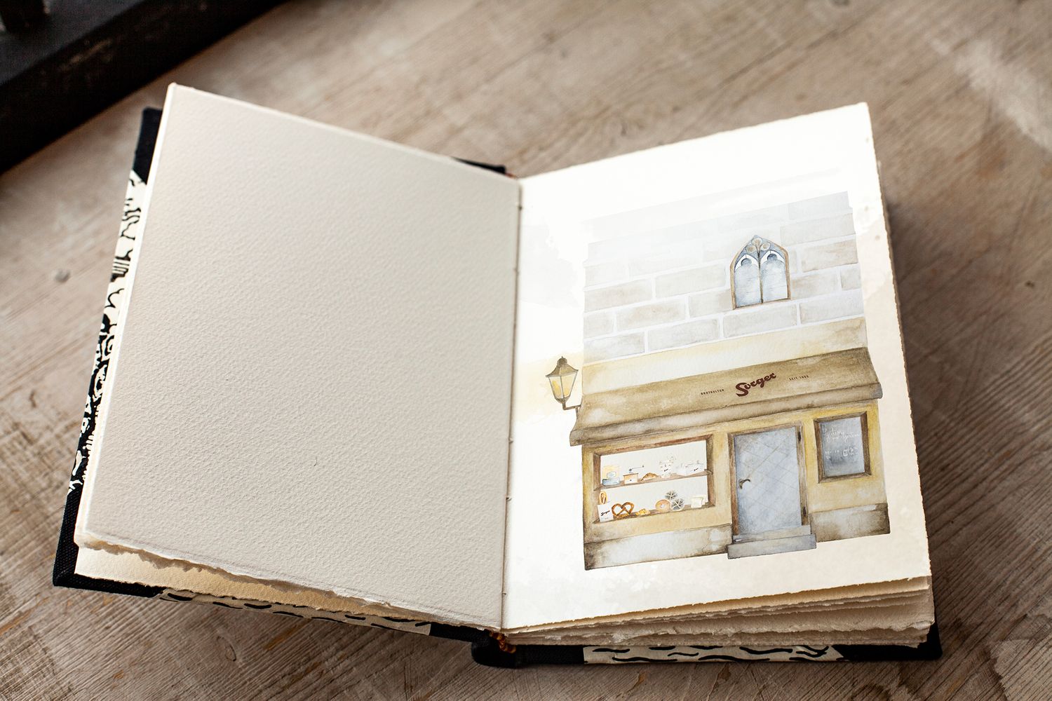 Watercolor bakery illustration Austria