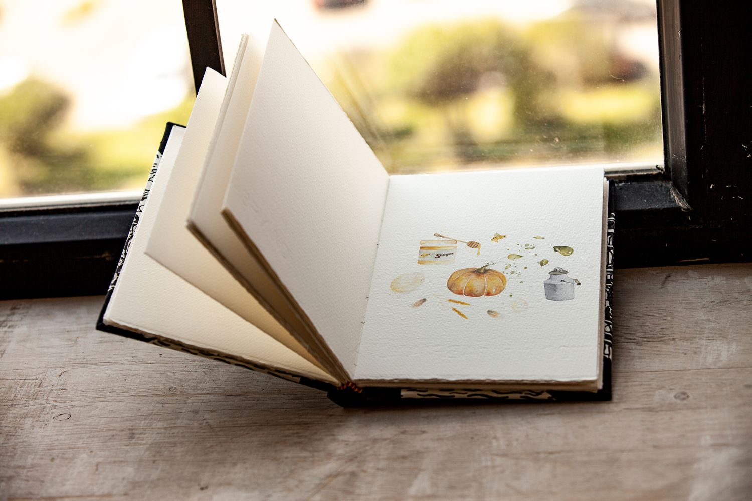Mockup watercolor illustration bakery