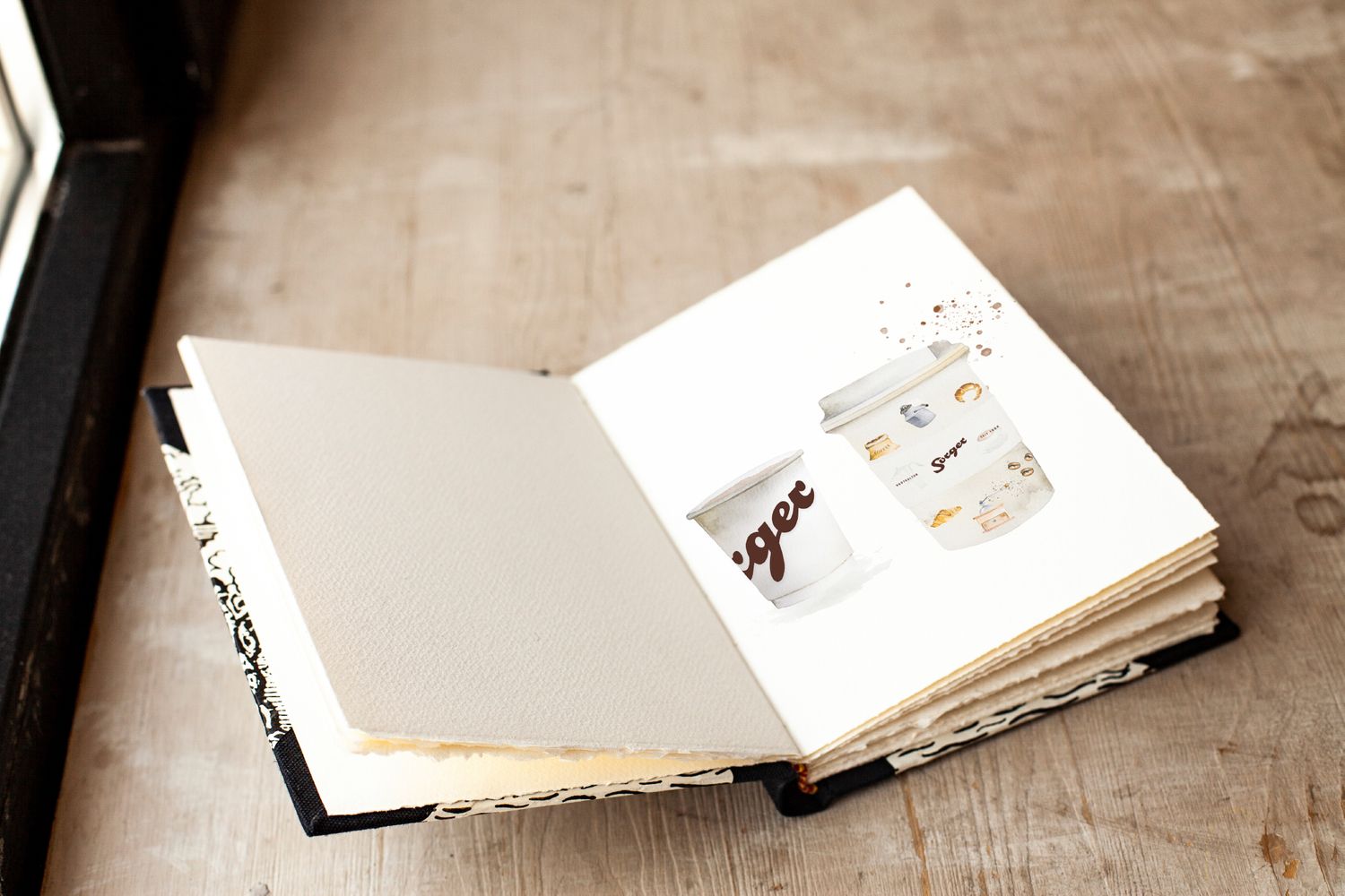 Coffee cup illustration watercolor