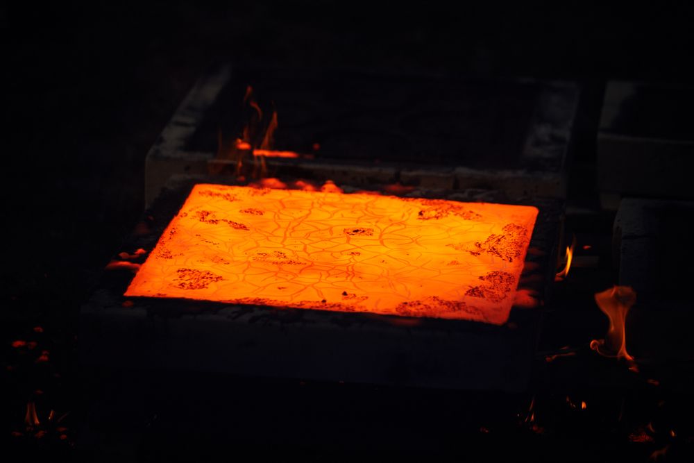 molten iron in cast