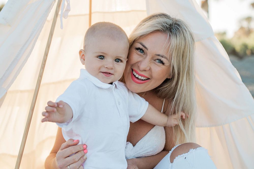 Mother and baby portrait