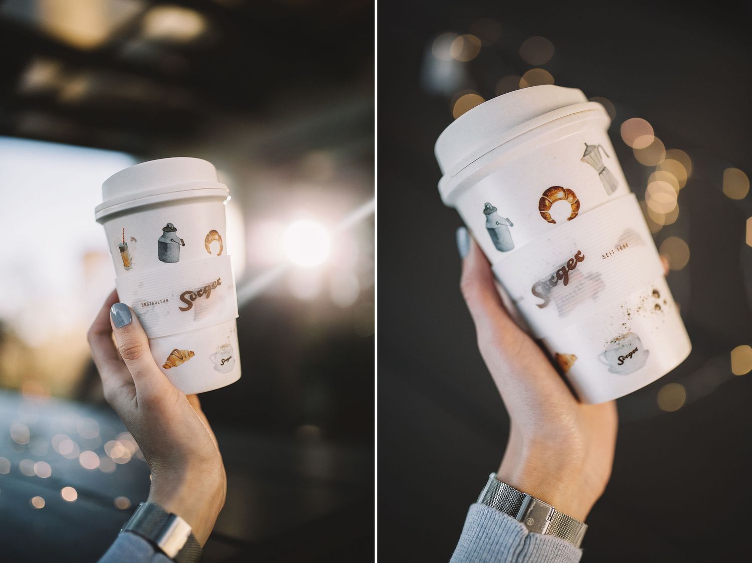 Bamboo coffee cup - Becher illustrations