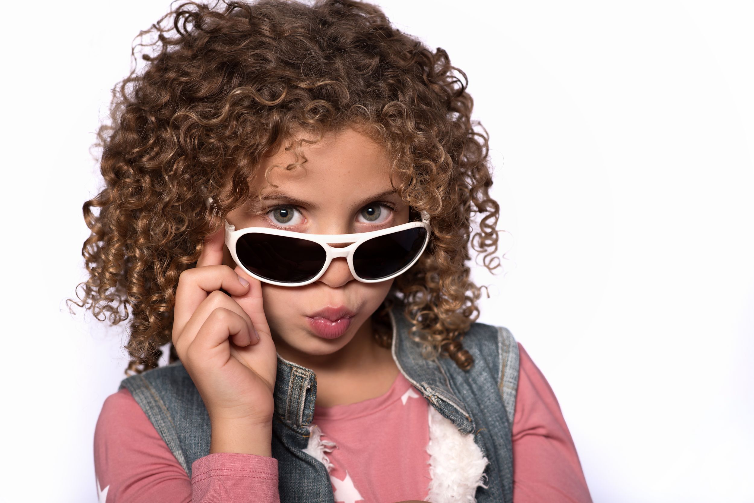 female child model with sunglasses