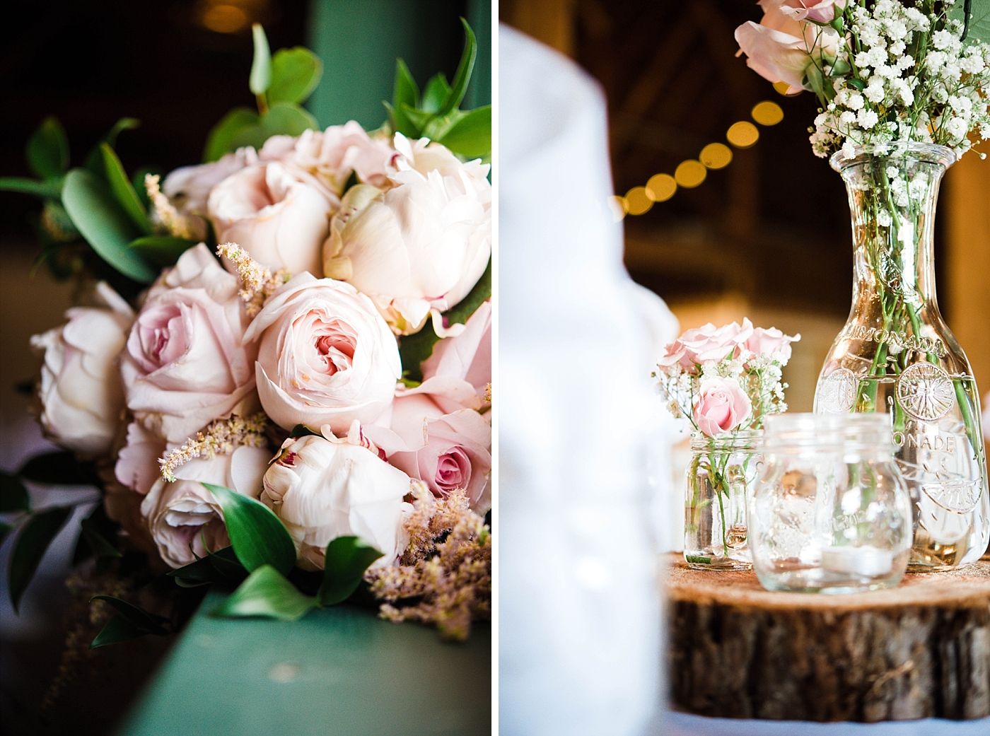 Springville Central Valley california barn wedding reception bouquet table decor