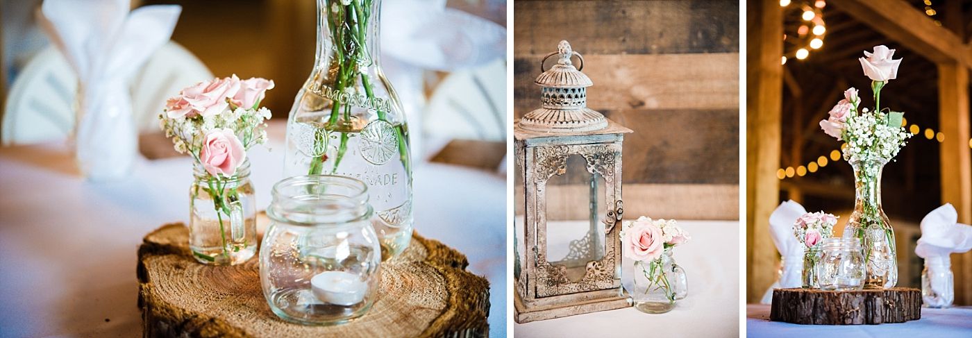 Springville Central Valley california barn wedding reception table decor