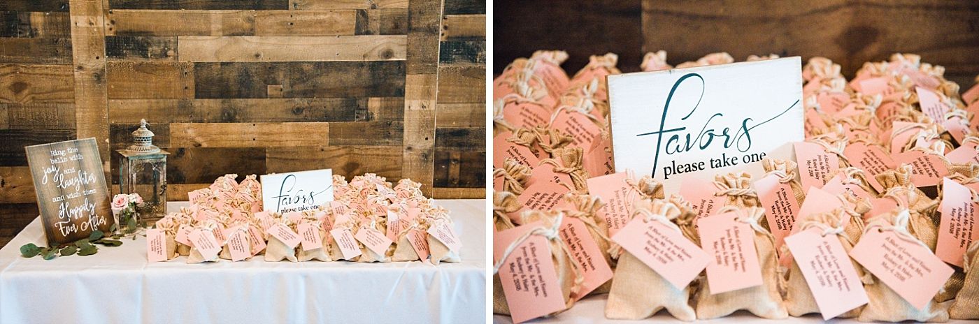Springville Central Valley california barn wedding reception favors