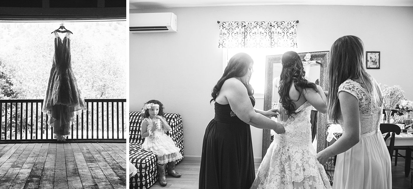 Springville Central Valley california barn wedding dress