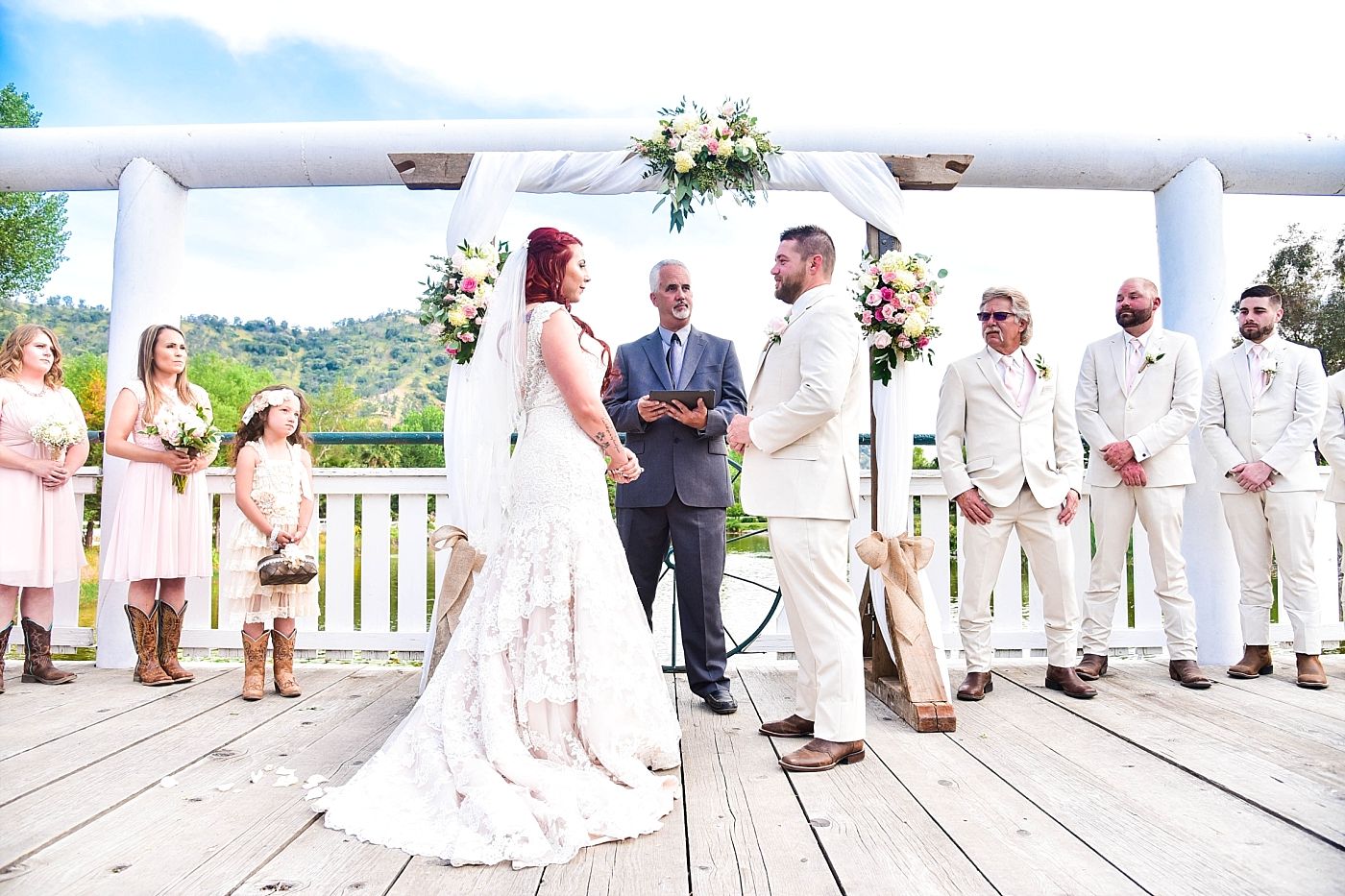 Springville Central Valley california barn wedding ceremony