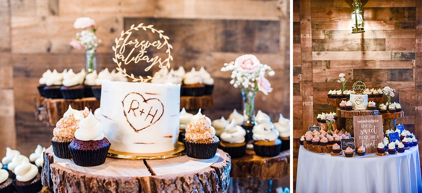 Springville Central Valley california barn wedding reception cake