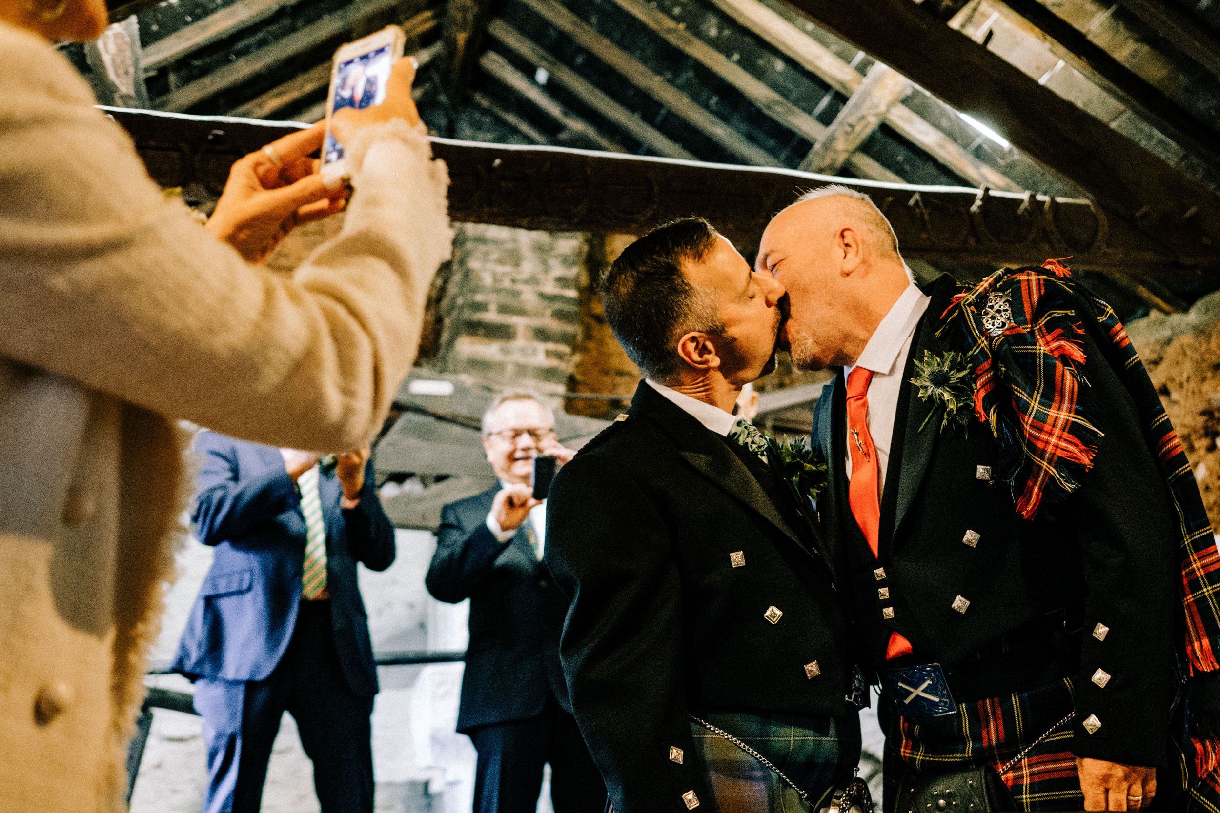 Chelsea Cannar Wedding Photography in Cumbria. Gay Wedding at Springkell House.