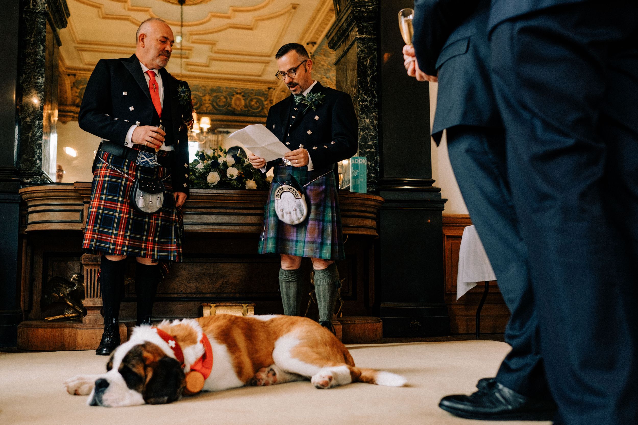 Chelsea Cannar Wedding Photography in Cumbria. Gay Wedding at Springkell House.