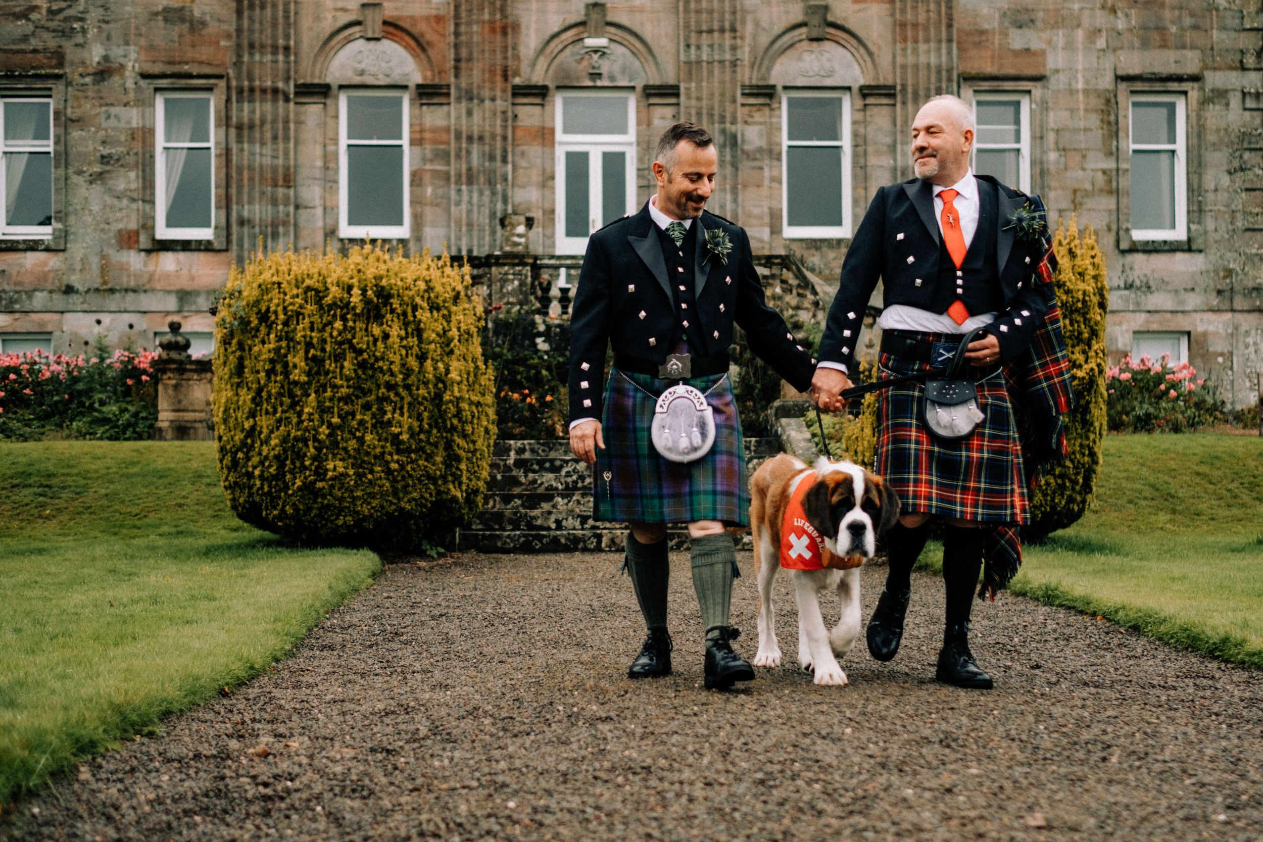 Chelsea Cannar Wedding Photography in Cumbria. Gay Wedding at Springkell House.