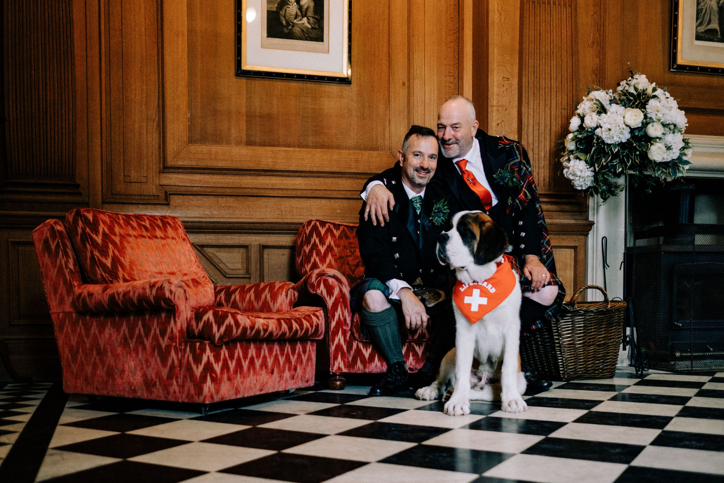 Chelsea Cannar Wedding Photography in Cumbria. Gay Wedding at Springkell House.