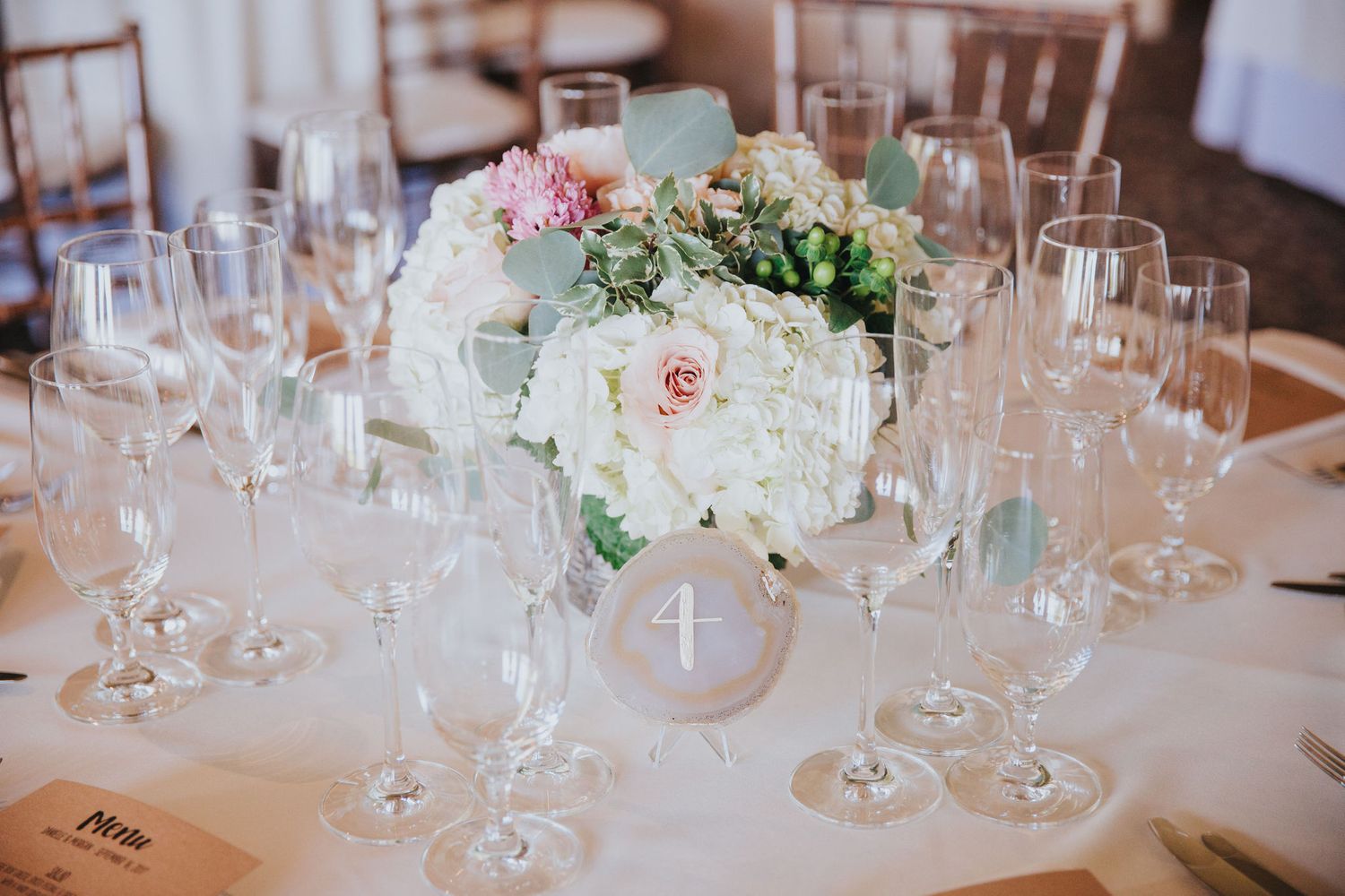 wedding reception table details at la venta inn
