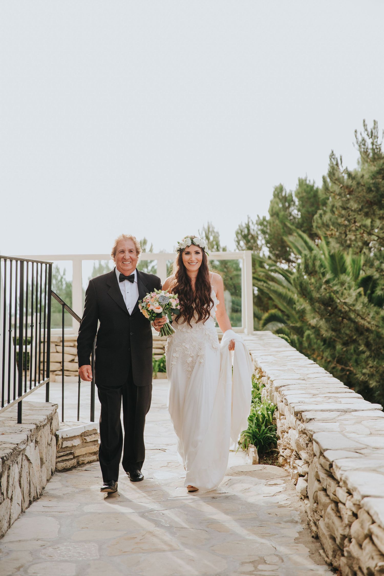 father walking bride at ceremony