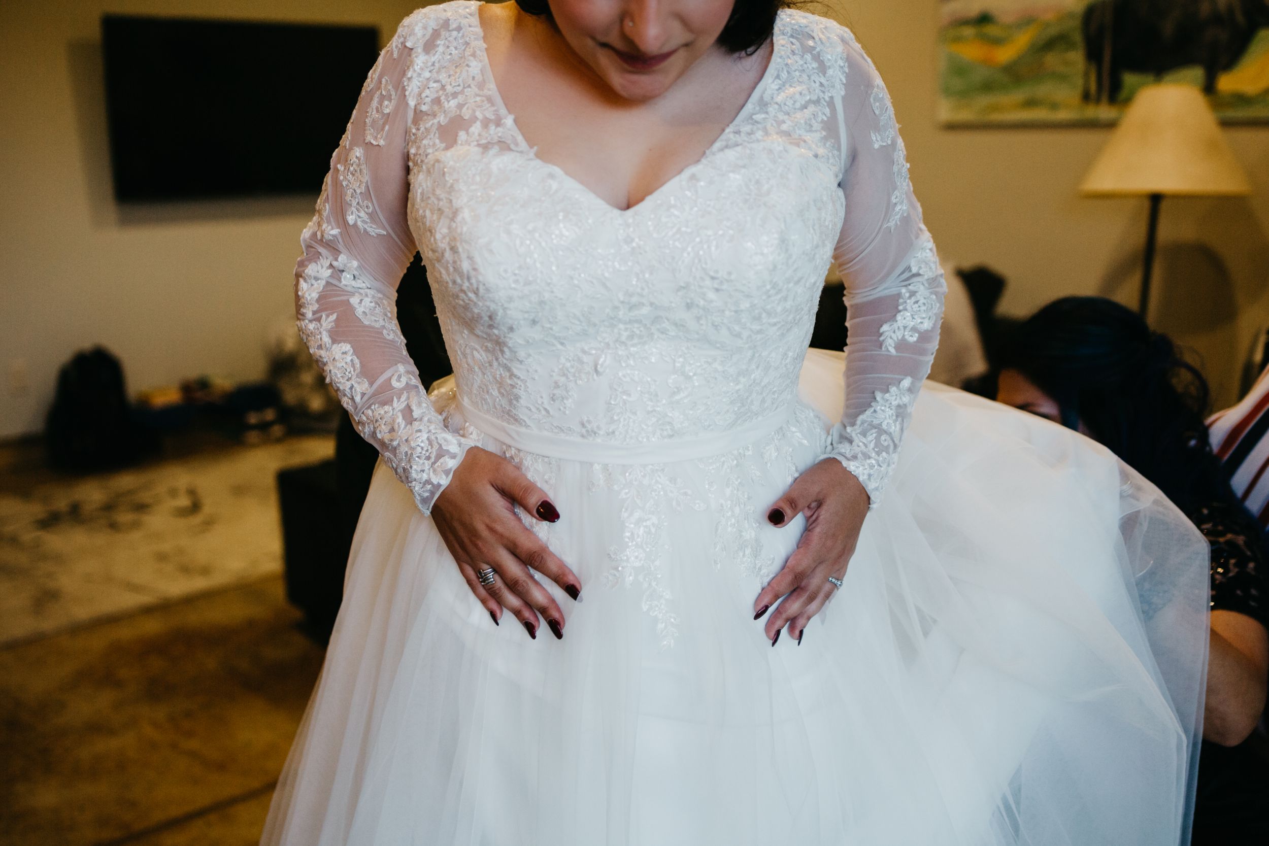 Lace Wedding Dress Up Close Colorado