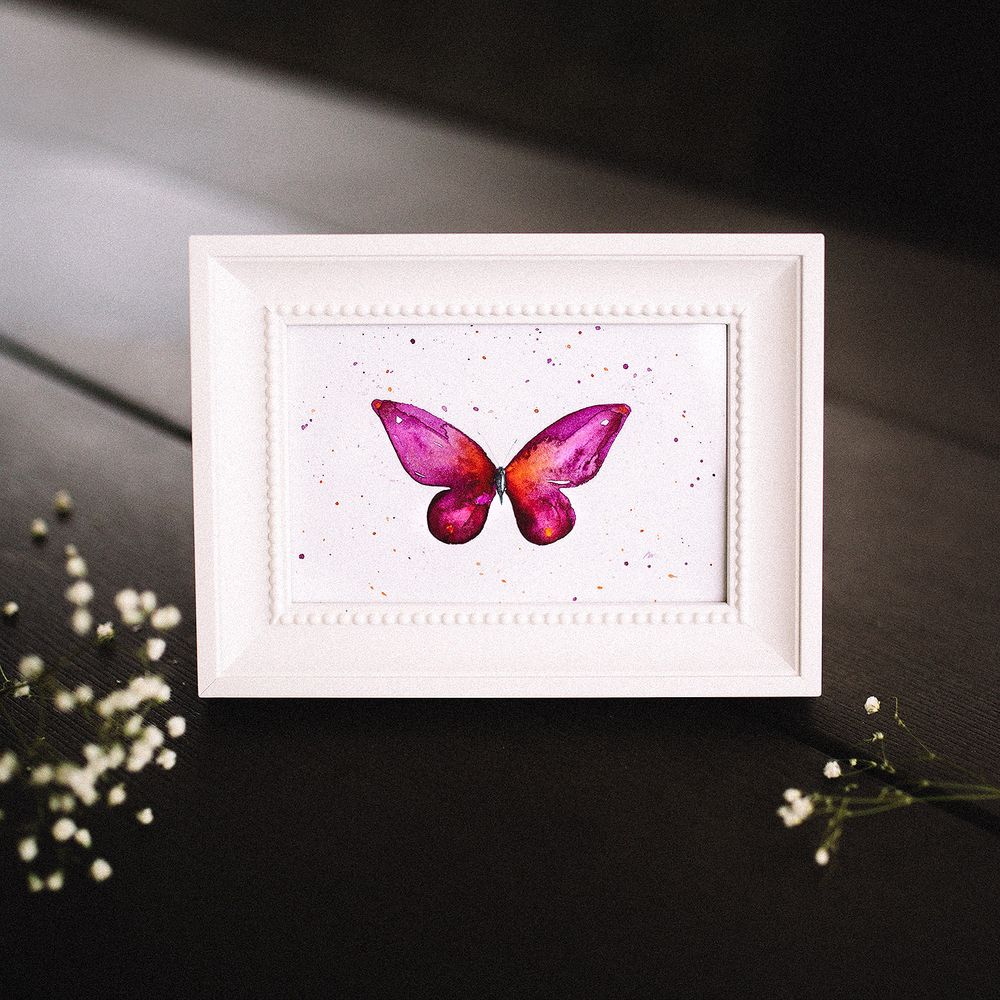 Pink butterfly painting