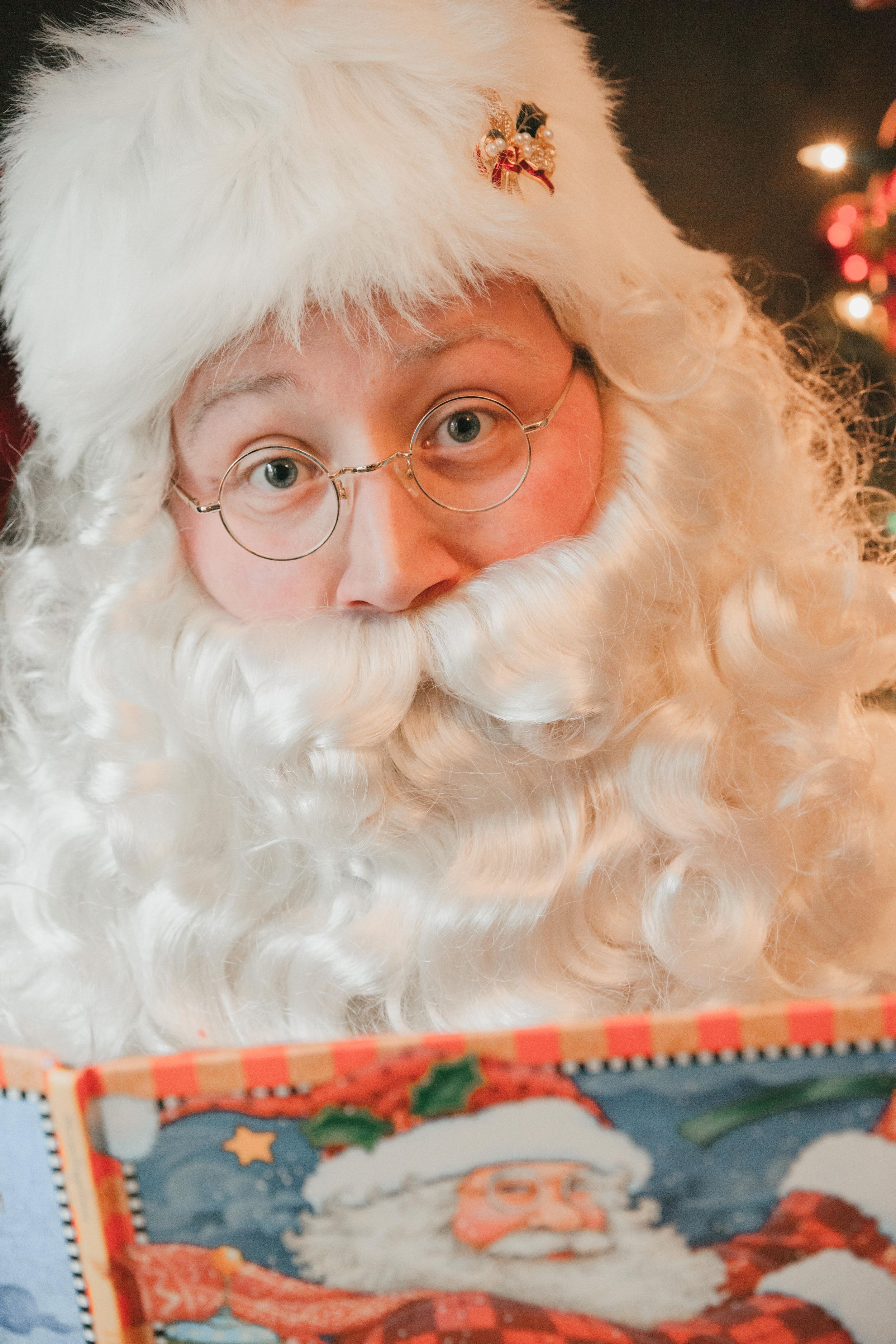 Santa reading a book, Shiny Penny Studios, Cleveland