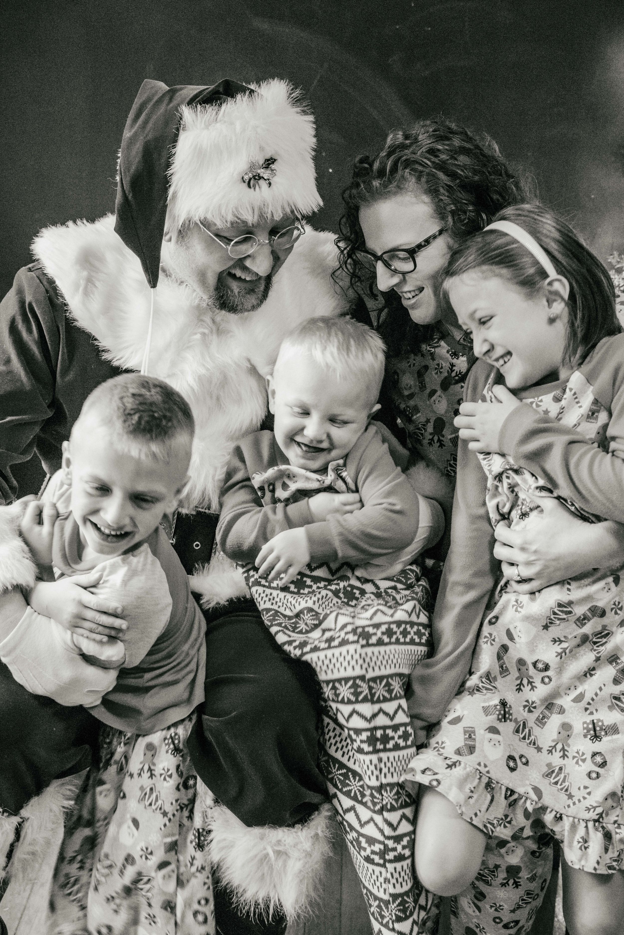 family in Christmas pajamas, Shiny Penny Studios, Cleveland