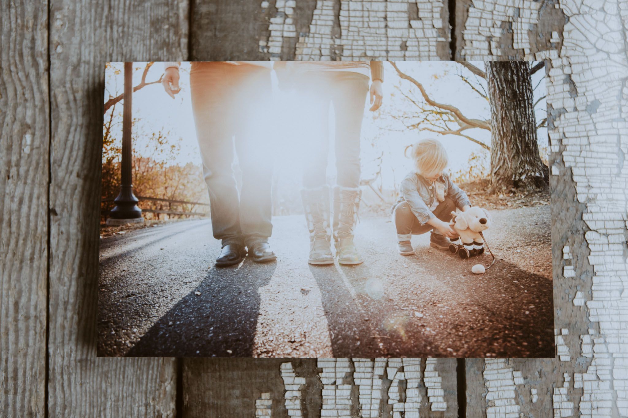 display photos on bamboo wood blocks