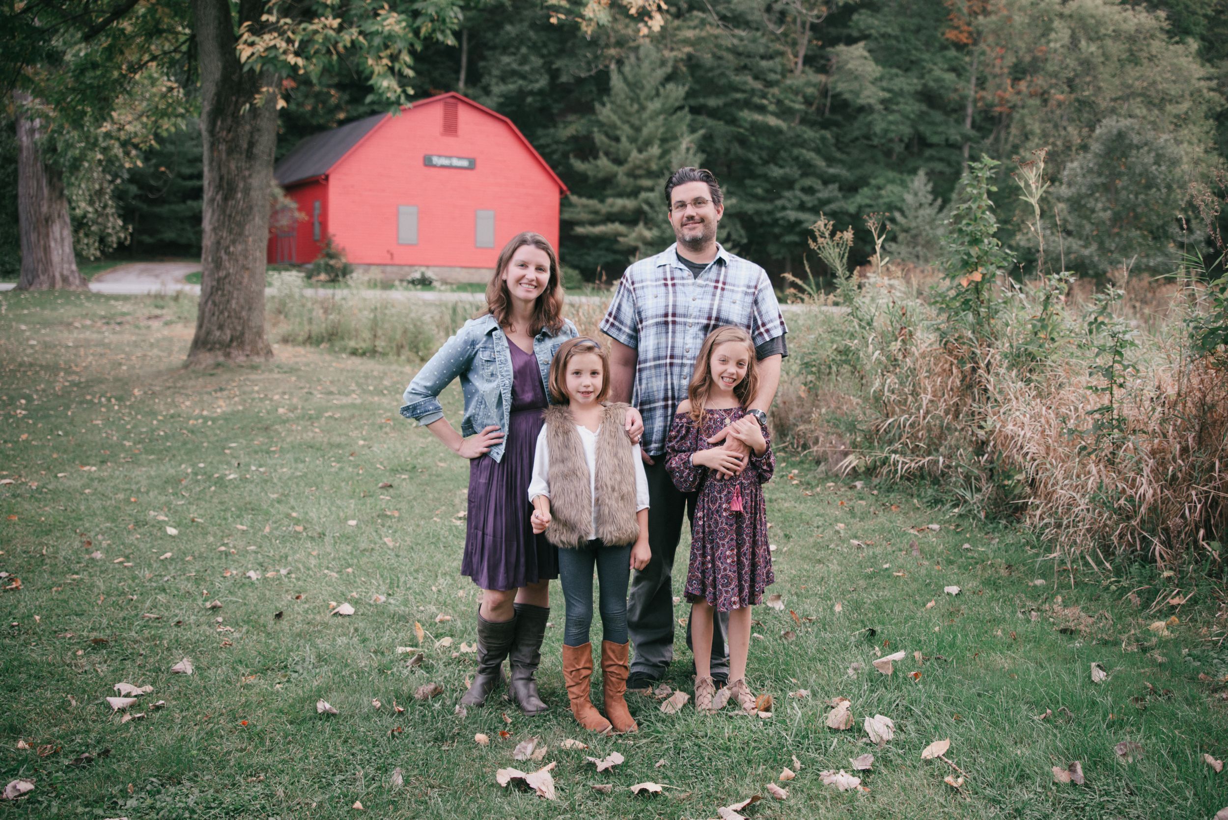 family at Tyler Barn, Rocky River Metroparks, Ohio