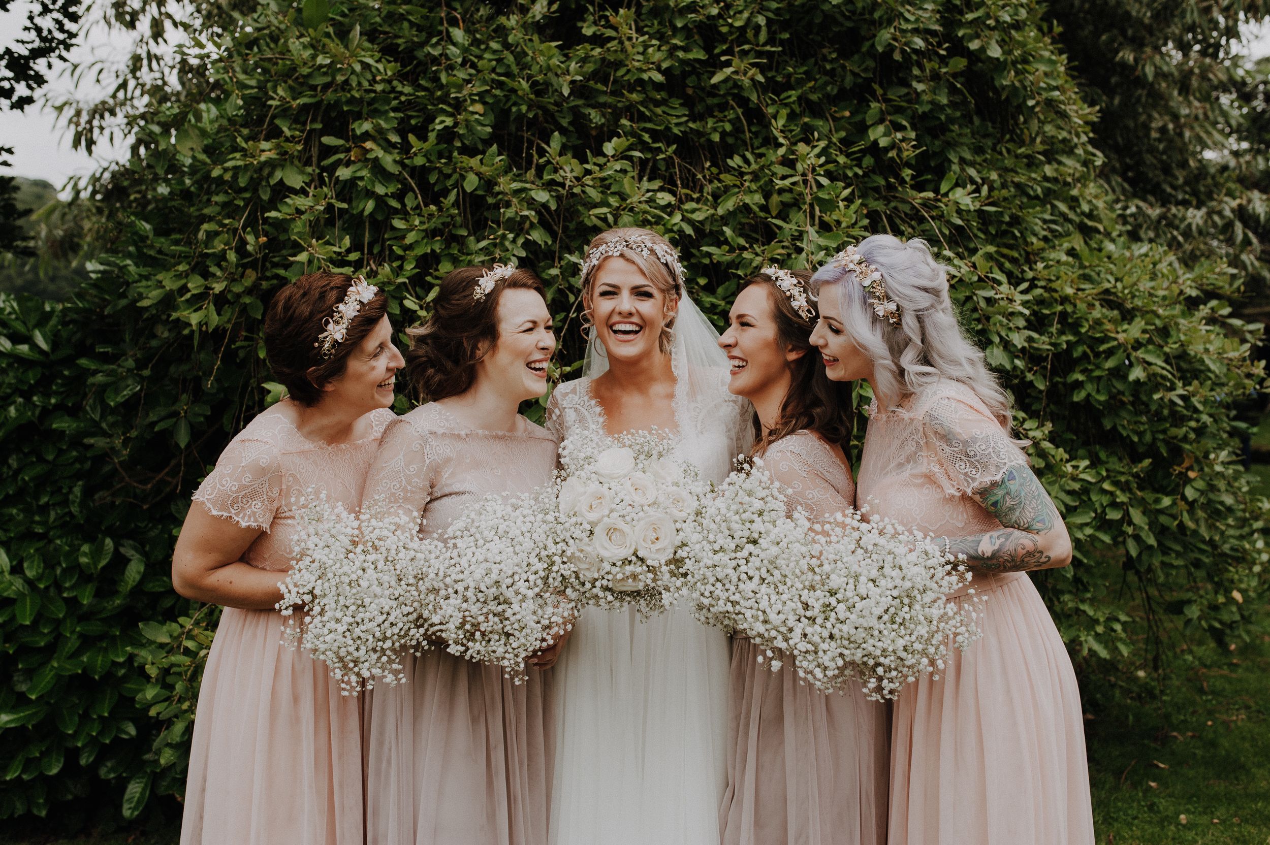 alcumlow barn wedding venue, bridesmaids
