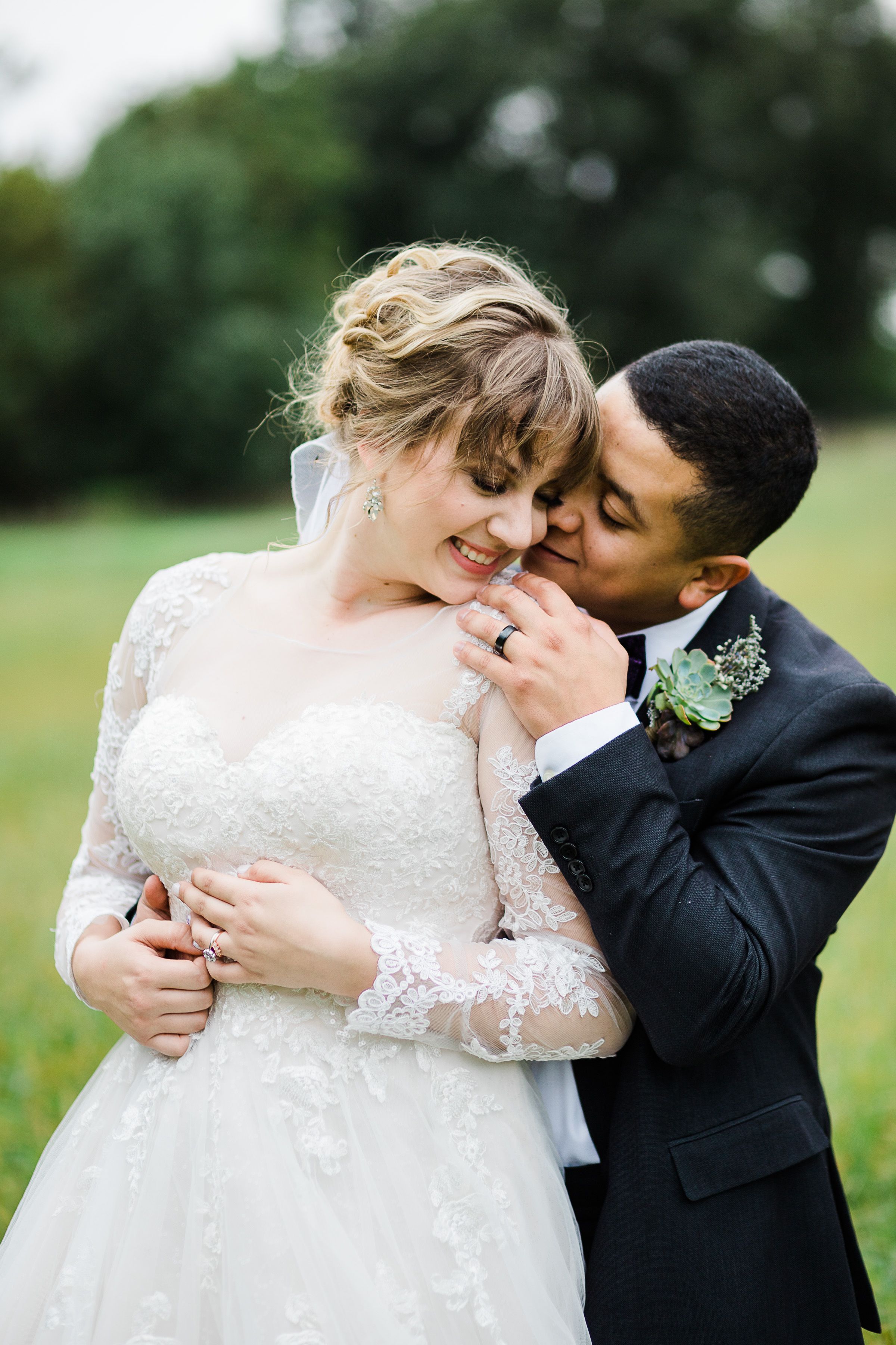 Bride and groom portrait closeup by Hudson Valley photographer