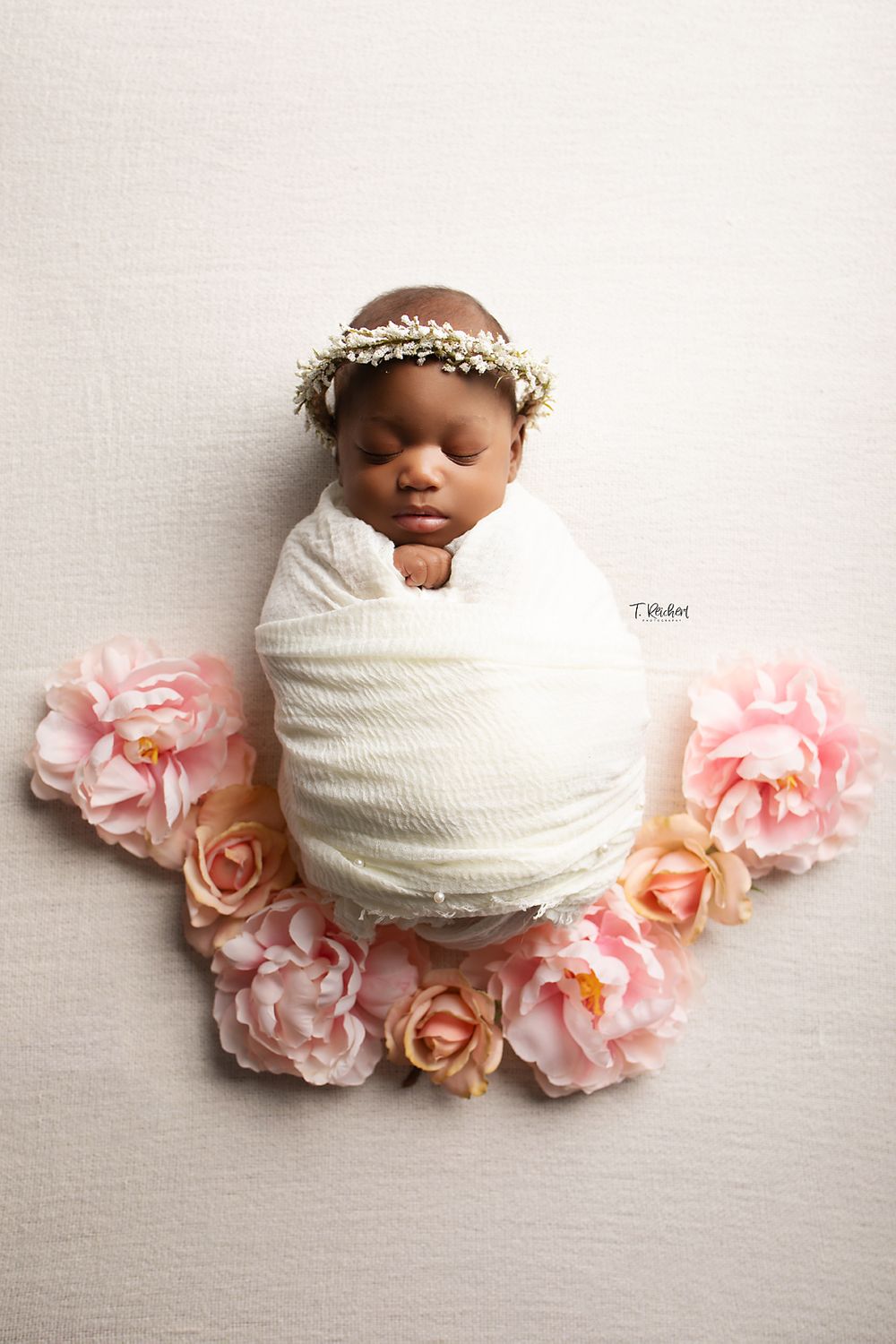 floral newborn baby pink