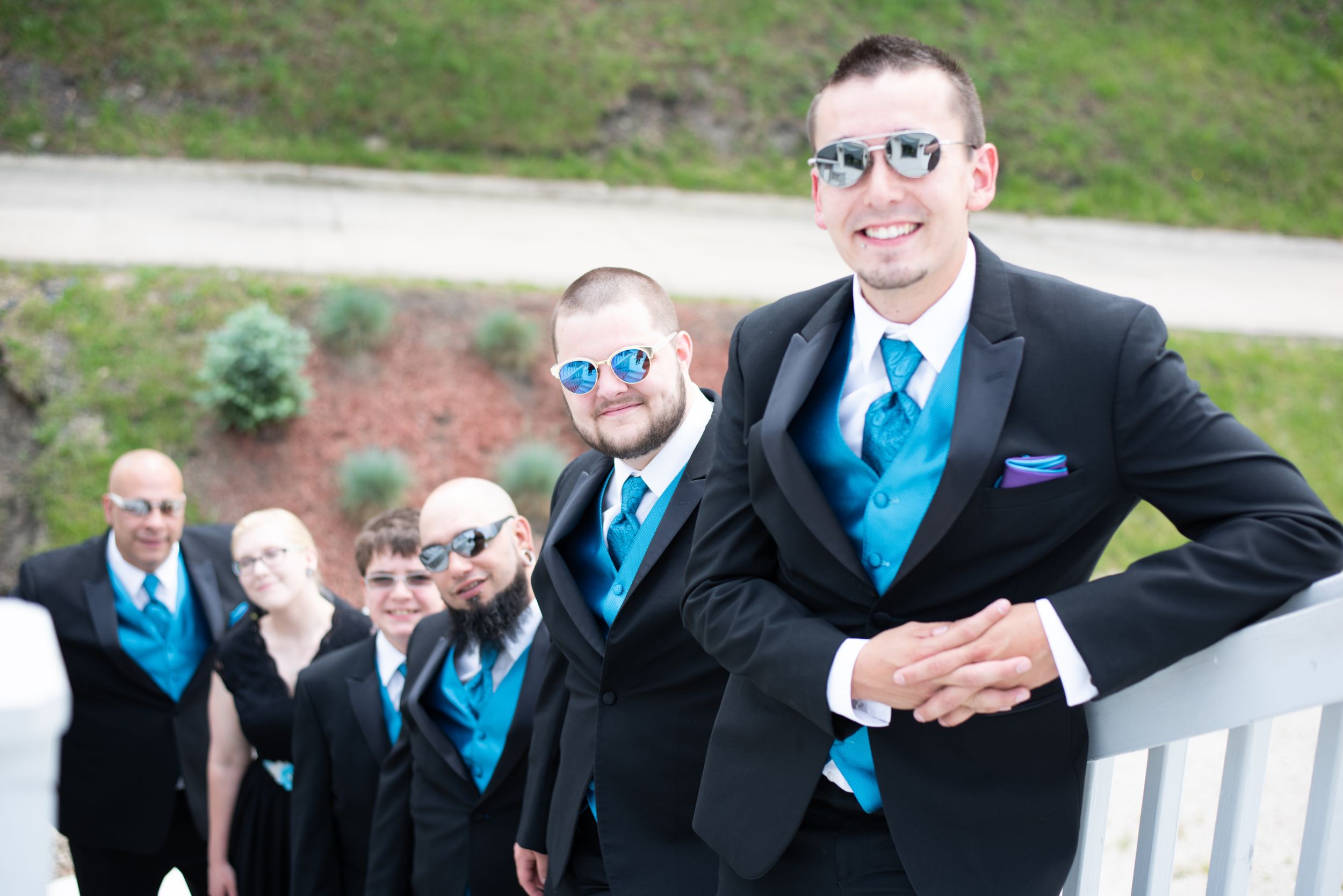 groom and his party, Skyview Lodge, Brunswick, Ohio