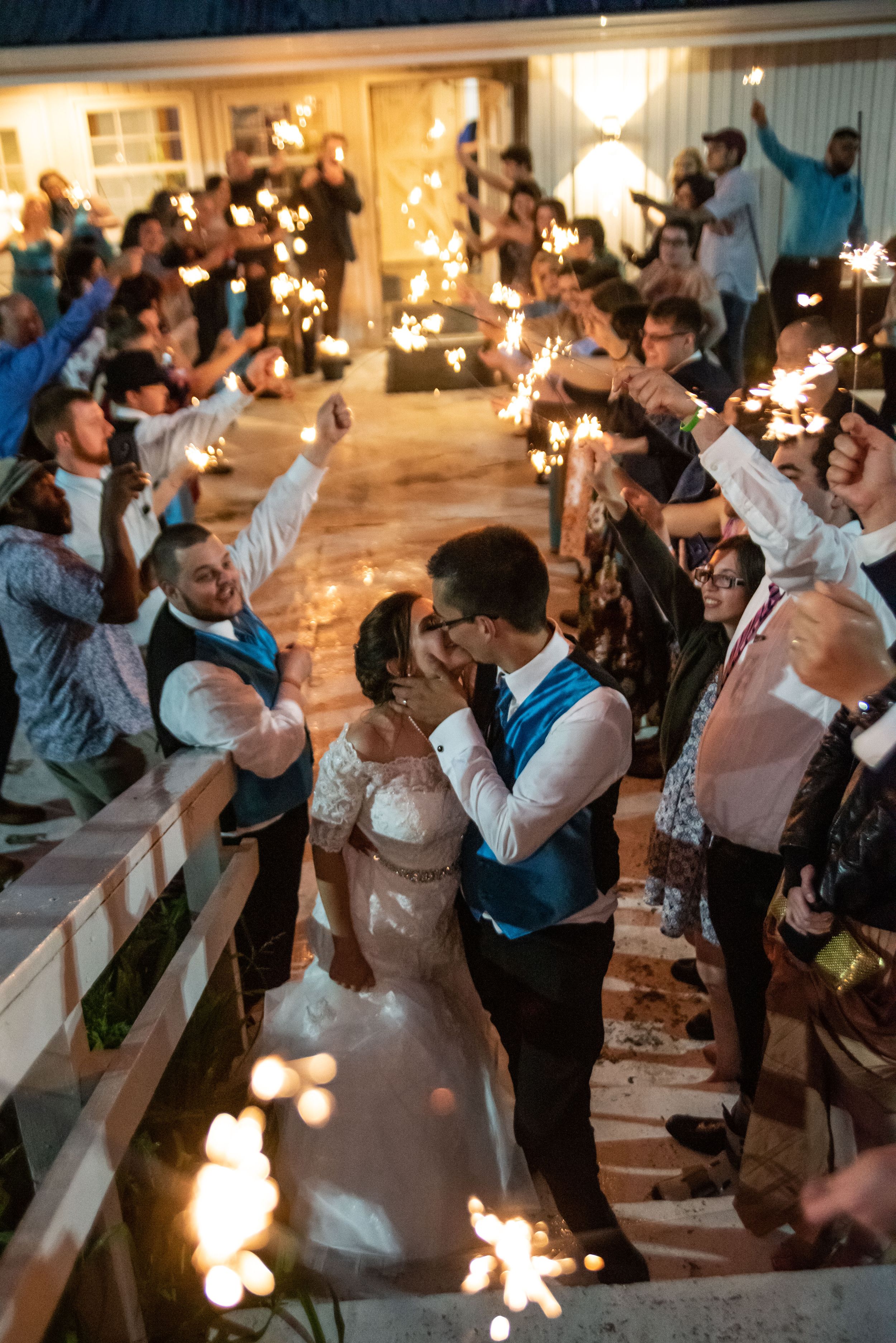 sparkler send-off, Skyview Lodge, Brunswick, Ohio