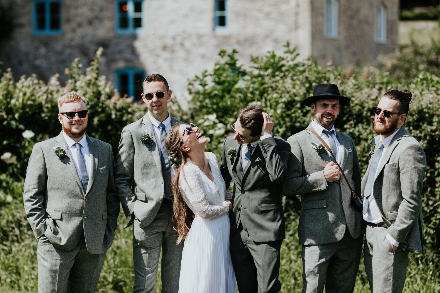 priston mill wedding groomsmen group shots