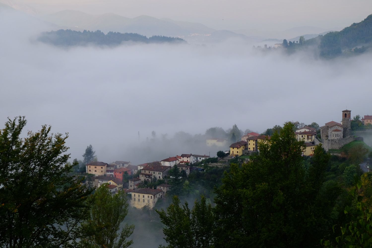 foggy day in Tuscany