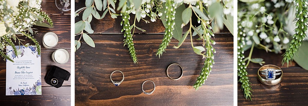 Central Valley California vineyard wine country destination wedding rings