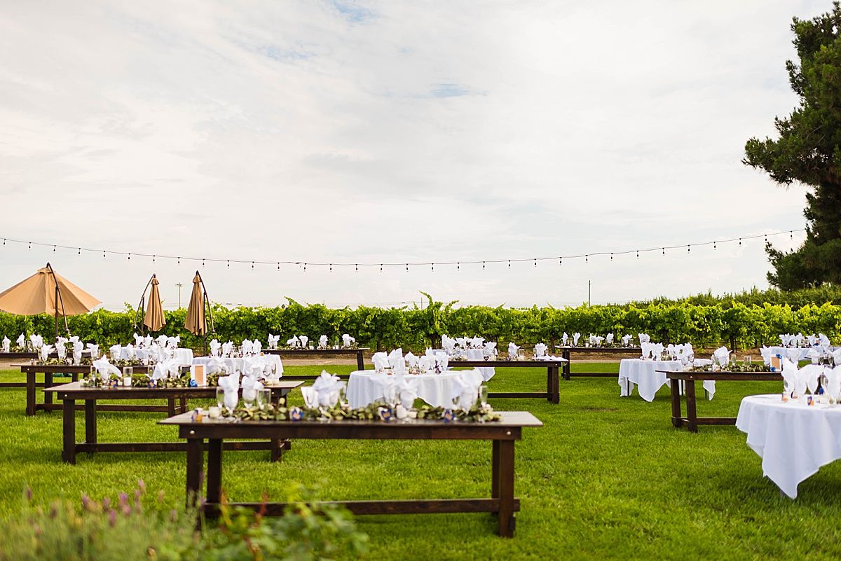 Central Valley California vineyard wine country destination wedding reception