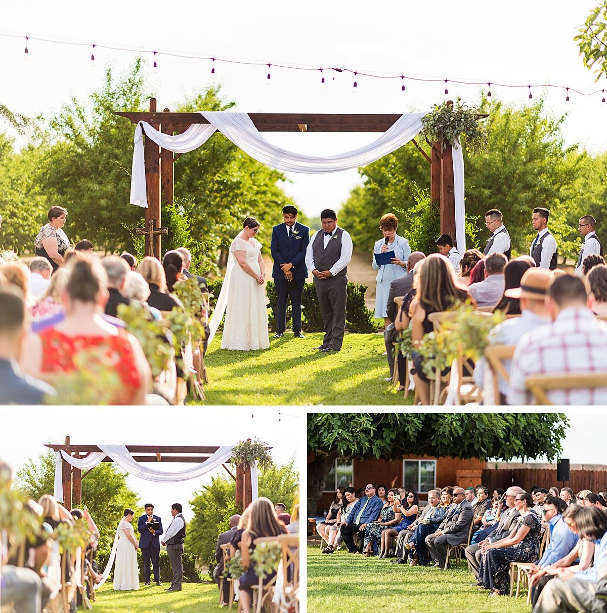 Central Valley California vineyard wine country destination wedding ceremony