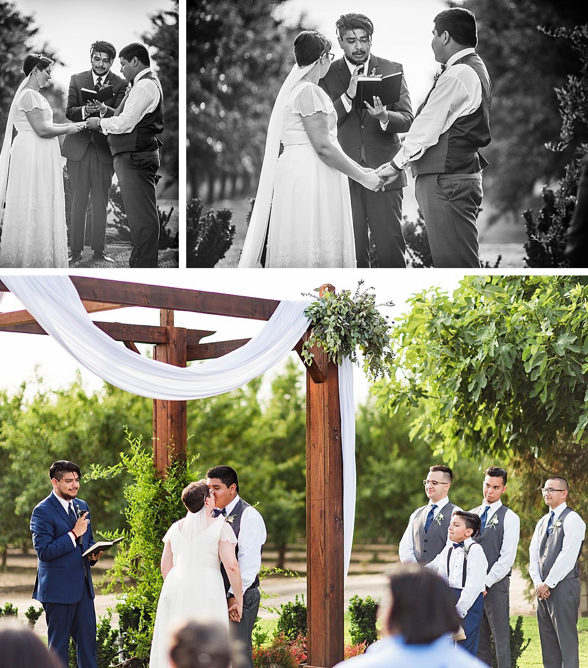 Central Valley California vineyard wine country destination wedding ceremony