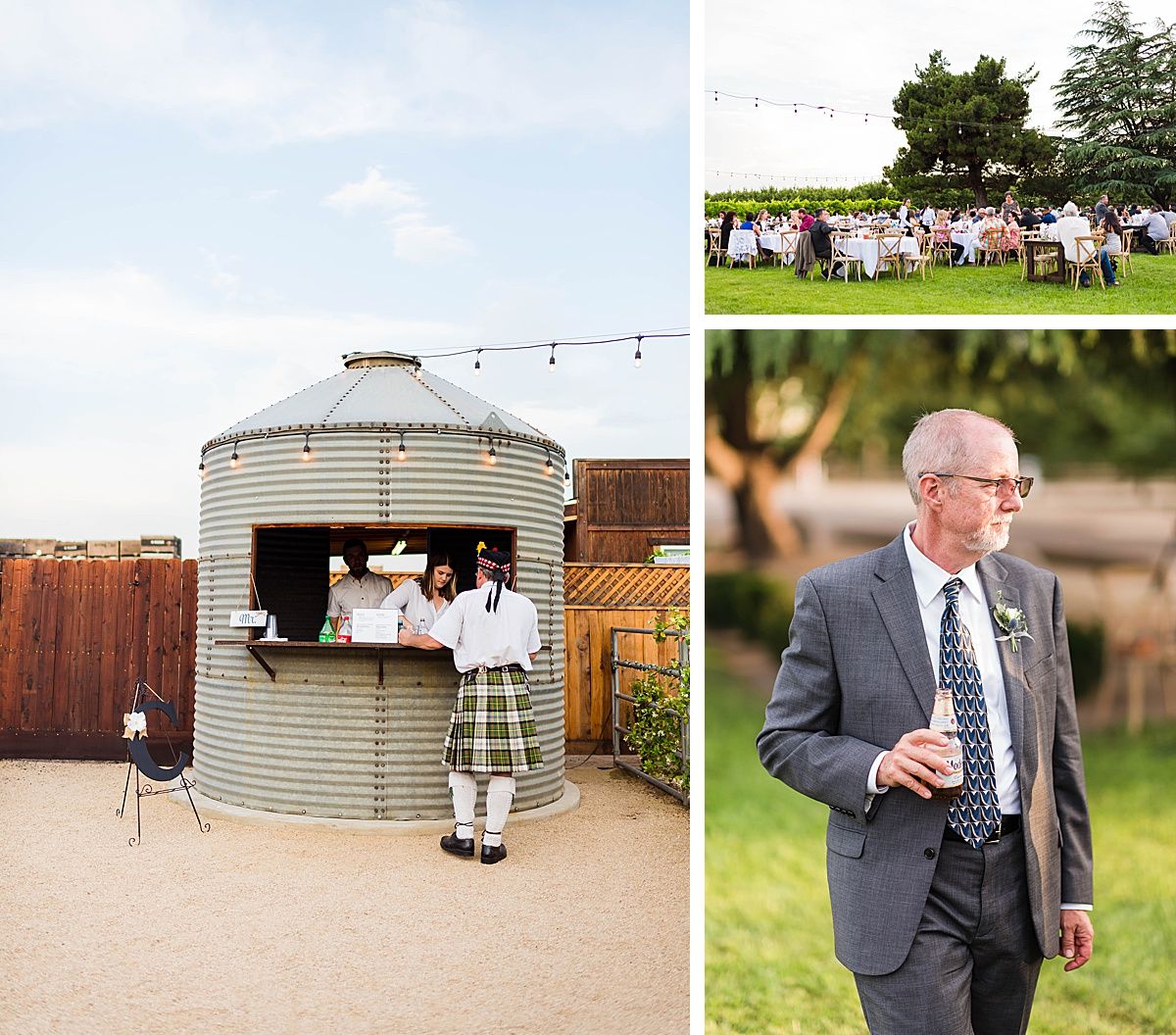 Central Valley California vineyard wine country destination wedding reception