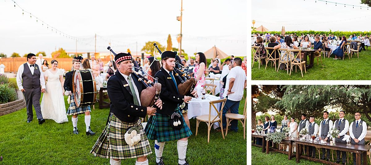 Central Valley California vineyard wine country destination wedding reception