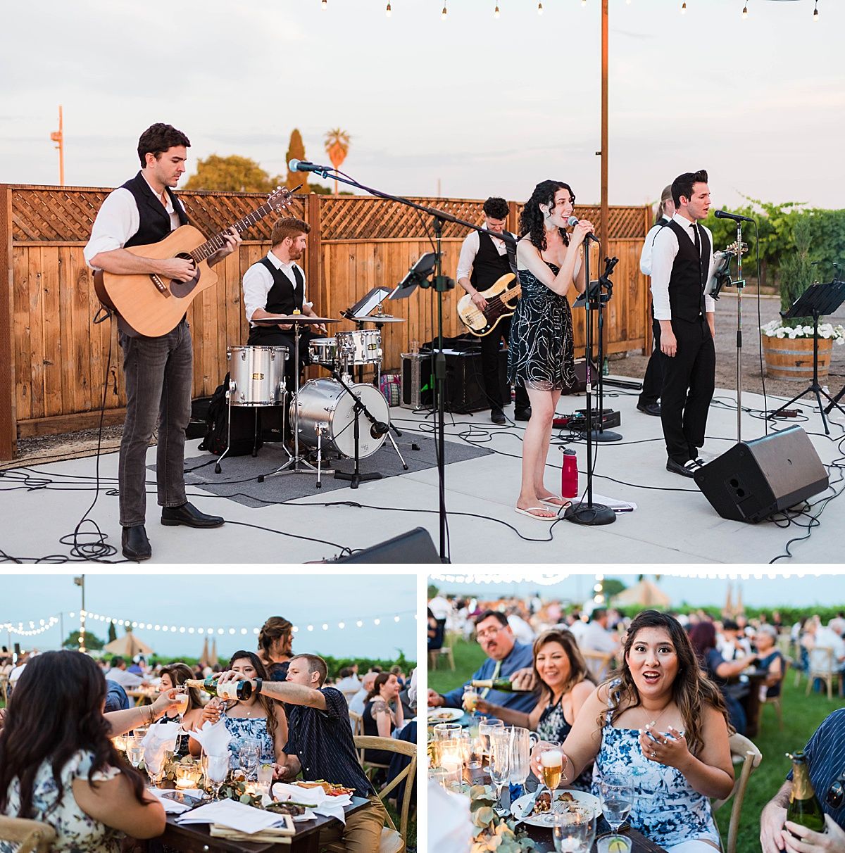 Central Valley California vineyard wine country destination wedding reception