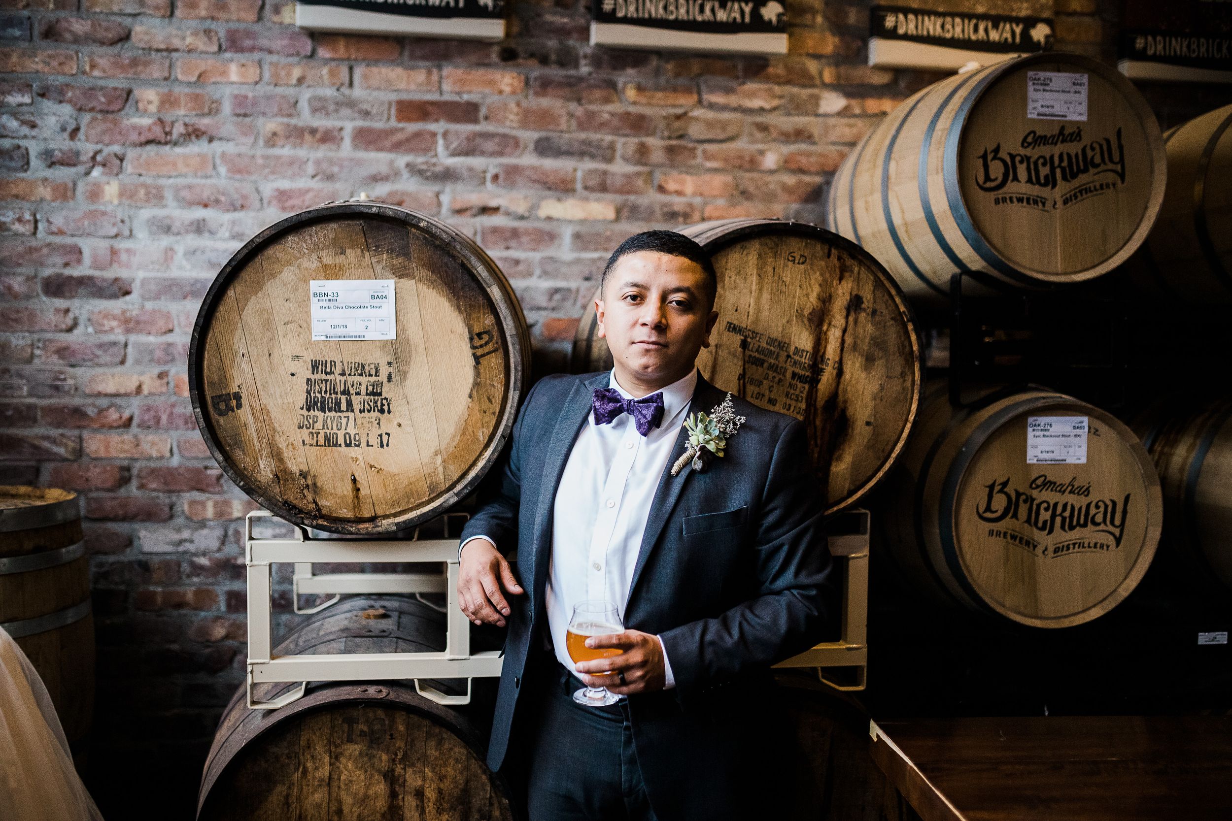 Groom at the Brickway Brewery in Omaha, Nebraska