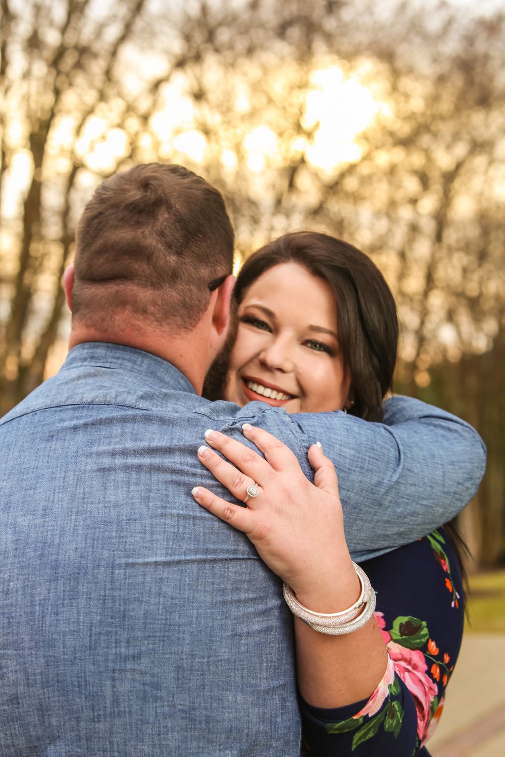 Engagement portrait showing off engagement ring in Columbia, SC
